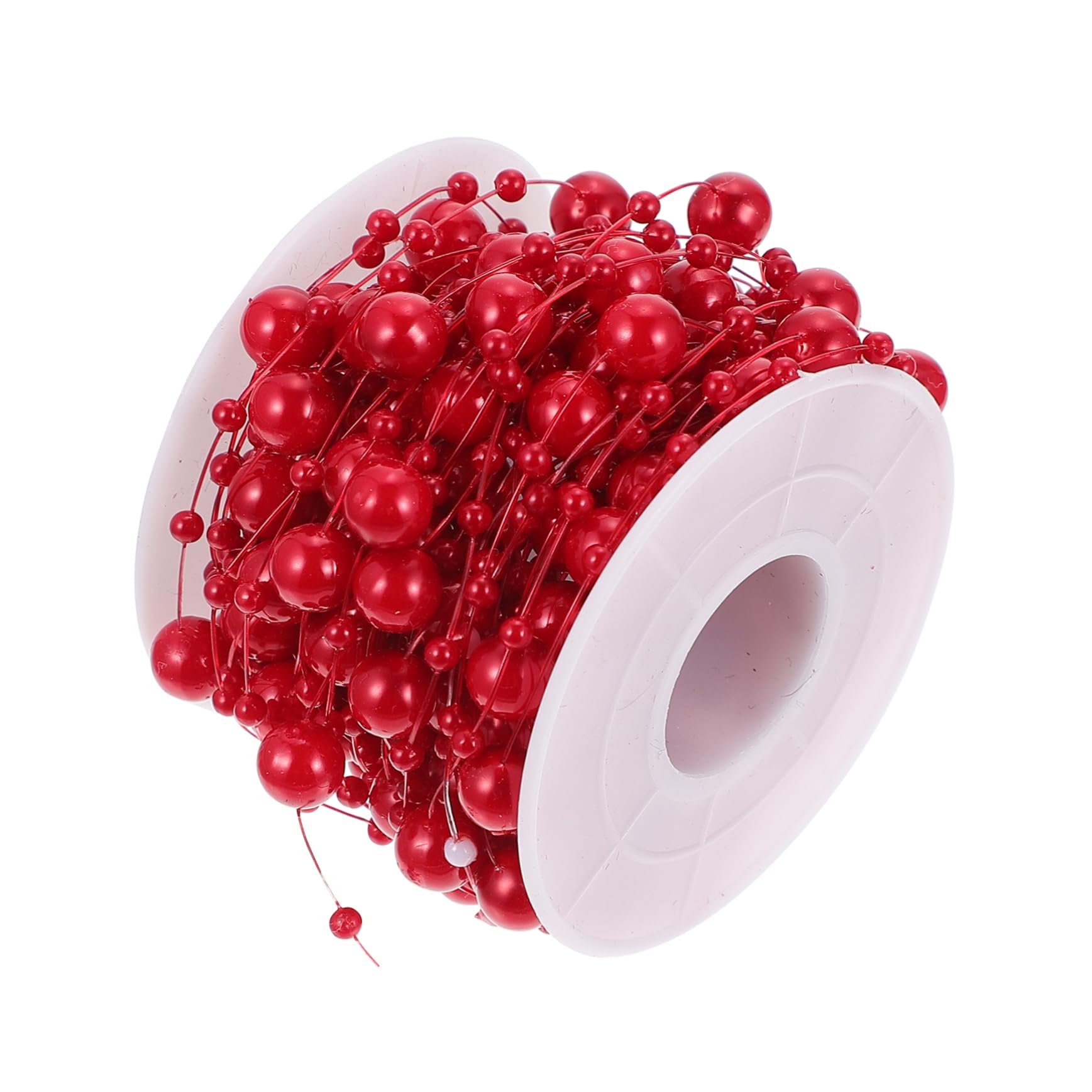 1rouleau Guirlande De Perles Nacrées De Perles Rouges Pour Décoration Artisanale Mariages Et Fêtes Facile à Transporter Accessoire Pour Créations Manuelles