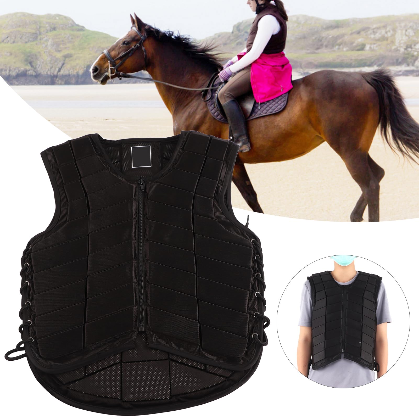 Reitweste Schutzweste für Erwachsene mit Reitschutz und Körperschutz für Sicherheit beim Reiten Horse Riding Vest Protective Riding Vest Équipement de Protection