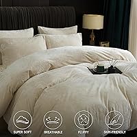 Vista 18 de PHF - Juego de funda de edredón de terciopelo auténtico tamaño individual, juego de funda de edredón ultra suave y transpirable de 2 piezas