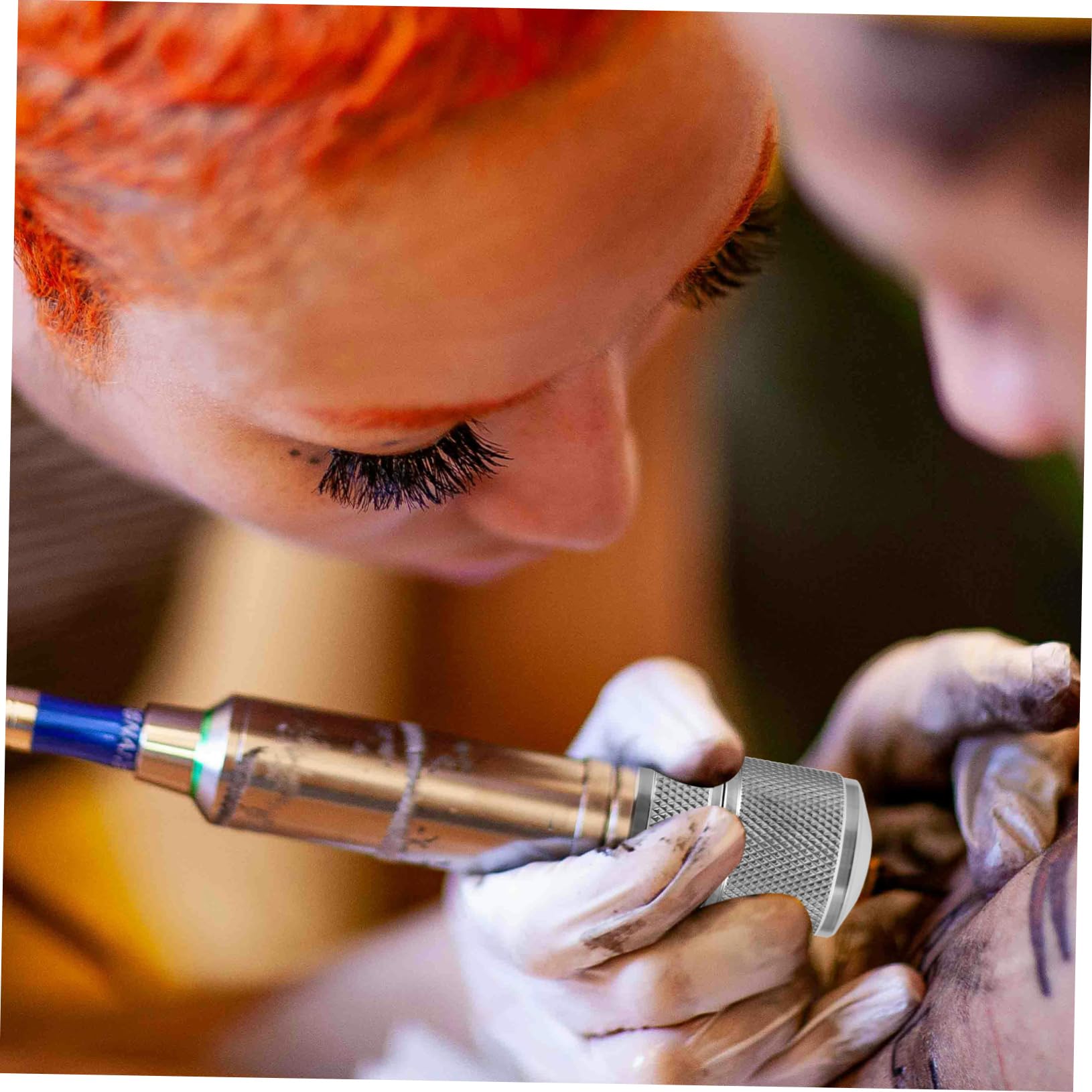 Healeved Mango Autoblocante De Acero Inoxidable Para Máquina De Tatuajes Puños De Agarre Puños Para Suministros De Arte Corporal