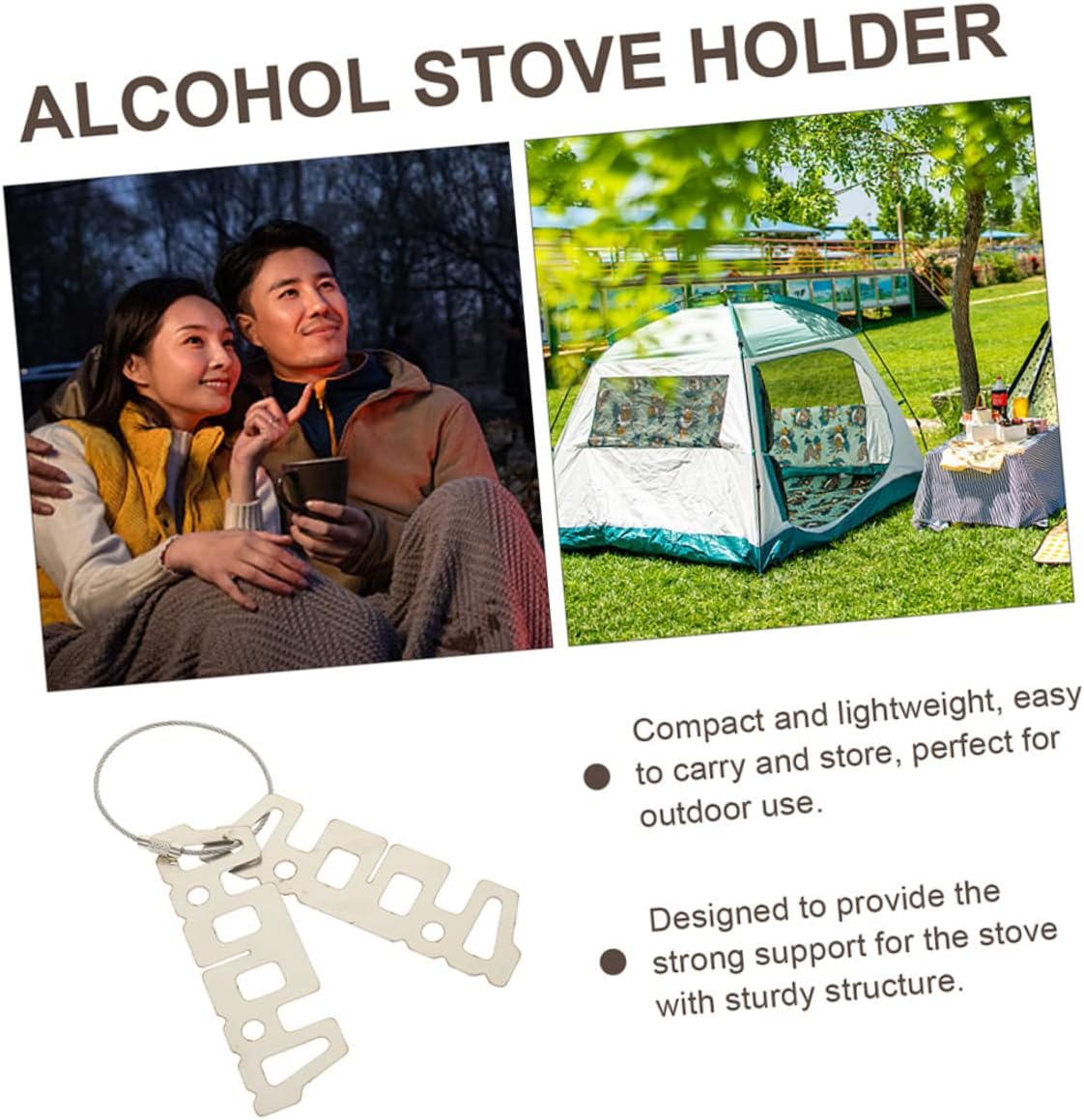 2pcs Portable Camping Stove Stand Rack Sturdy Stainless Steel Camping Cooking Gear Alcohol Stove Rack image 4