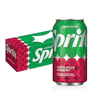 Sprite Winter Spiced Cranberry, Lemon-Lime and Cranberry Flavored Soda Pop Soft Drink, 12 fl oz, 12 Pack