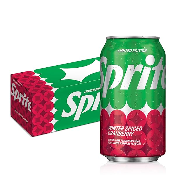 Sprite Winter Spiced Cranberry, Lemon-Lime and Cranberry Flavored Soda Pop Soft Drink, 12 fl oz, 12 Pack