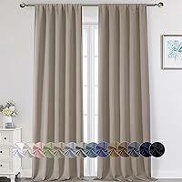 Vista 29 de Cortinas opacas para dormitorio, sala de estar, juego de 2 paneles de 54 pulgadas de largo, cortinas de oscurecimiento de habitación con aislamiento