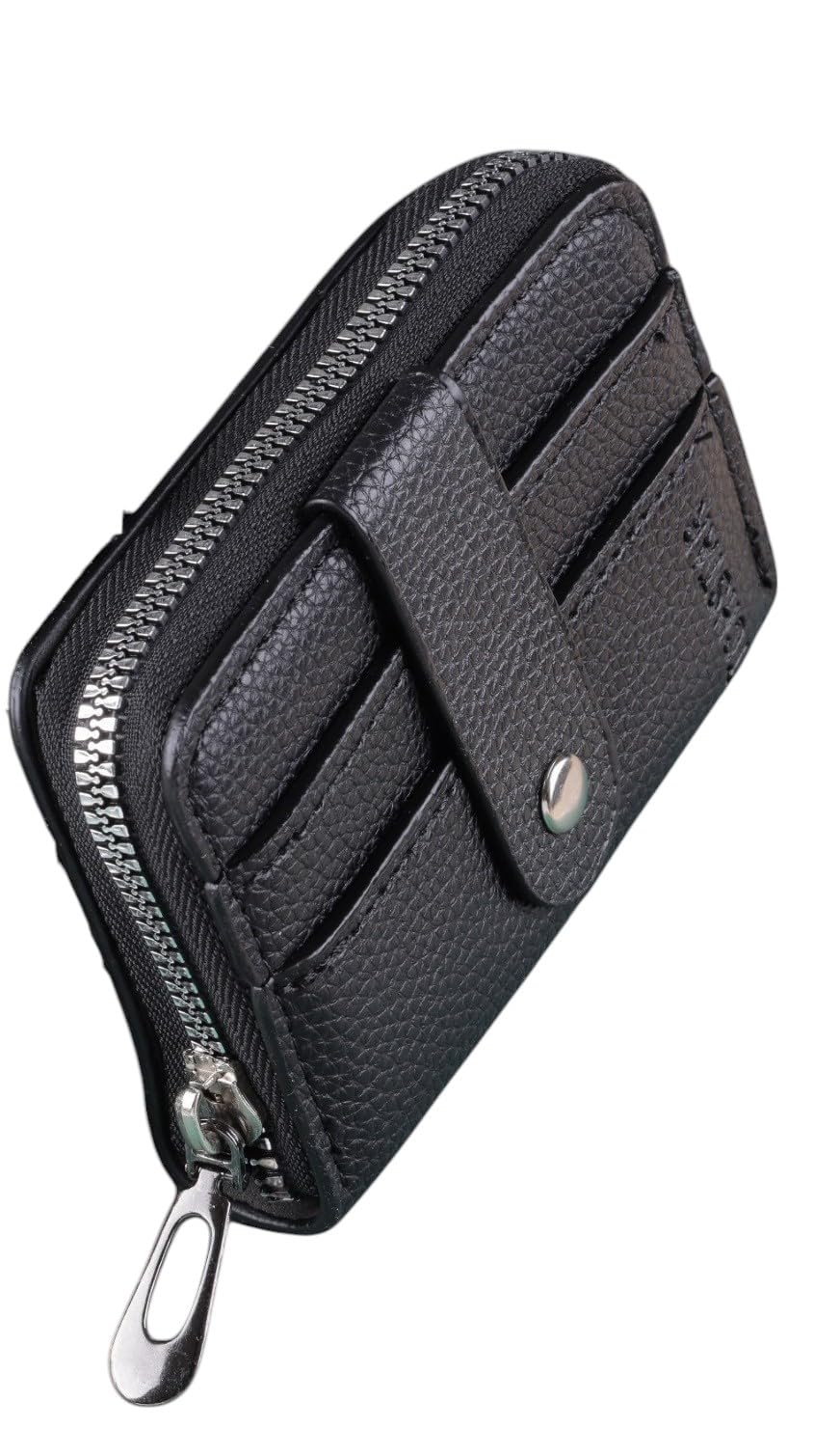 Credit/Debit//Visiting/Business Zipper Card Holder Case Wallet for Gift Men & Women with Money Coin Purse(Black)-image-49