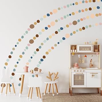 TaoBary 15 Sheet 300 Pcs Irregular Polka Dot Boho Wall Decals,Boho Color