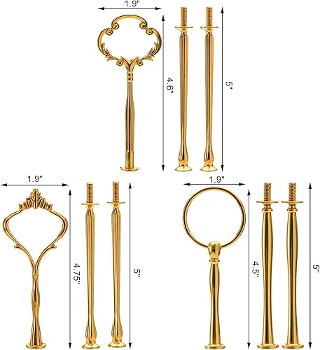 Miniatura 2 de Tosnail 9 juegos de accesorios de soporte para cupcakes de 3 niveles, accesorios para soporte de pasteles, bandejas de soporte para postres, platos