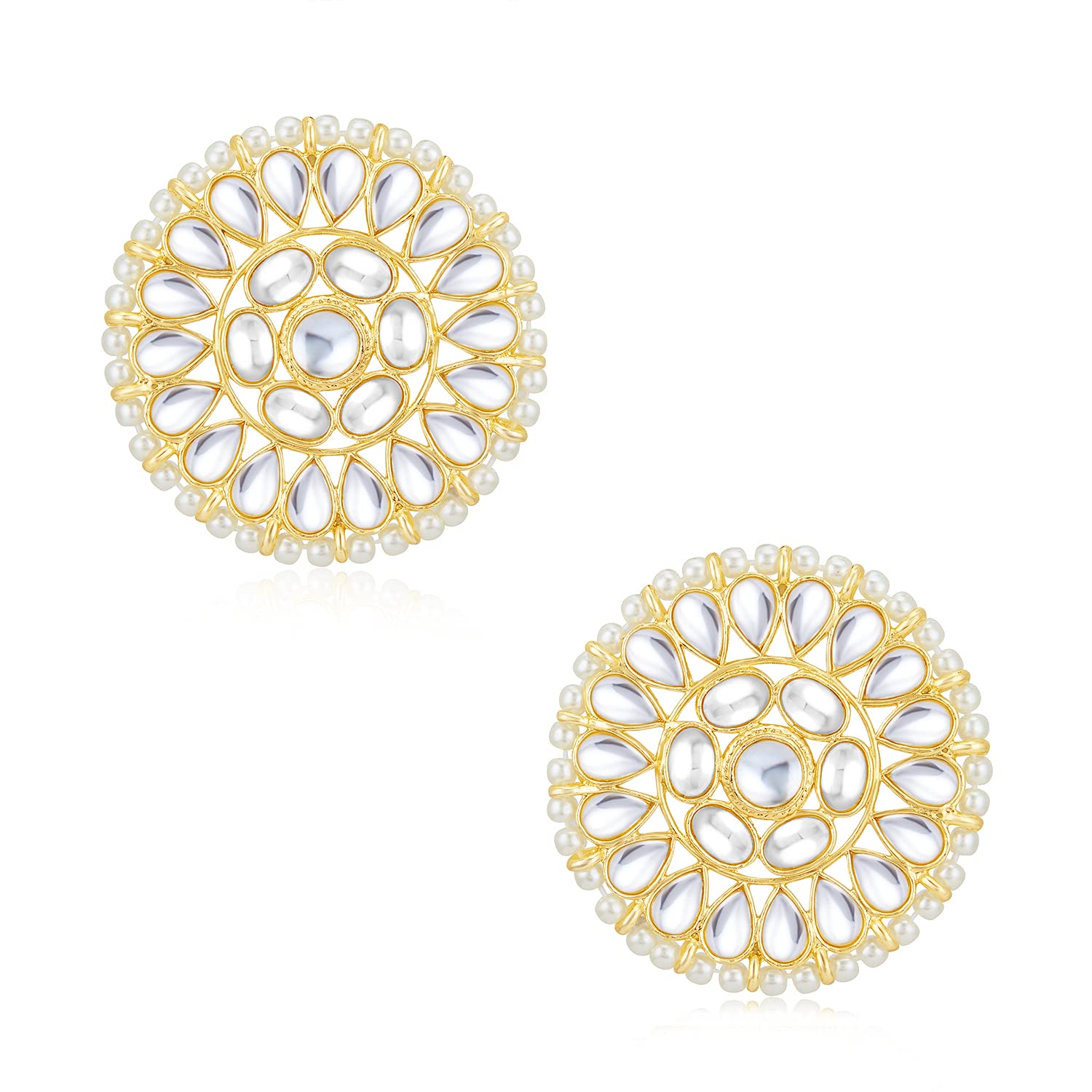 See full amazon price history chart for Sukkhi Trendy Kundan Gold Plated Pearl Stud Earring Set for Women (SKR85618), One Size Sukkhi Trendy Kundan Gold Plated Pearl Stud Earring Set for Women (SKR85618), One Size (B09414SYQH) Amazon Price History, Amazon Price Tracker