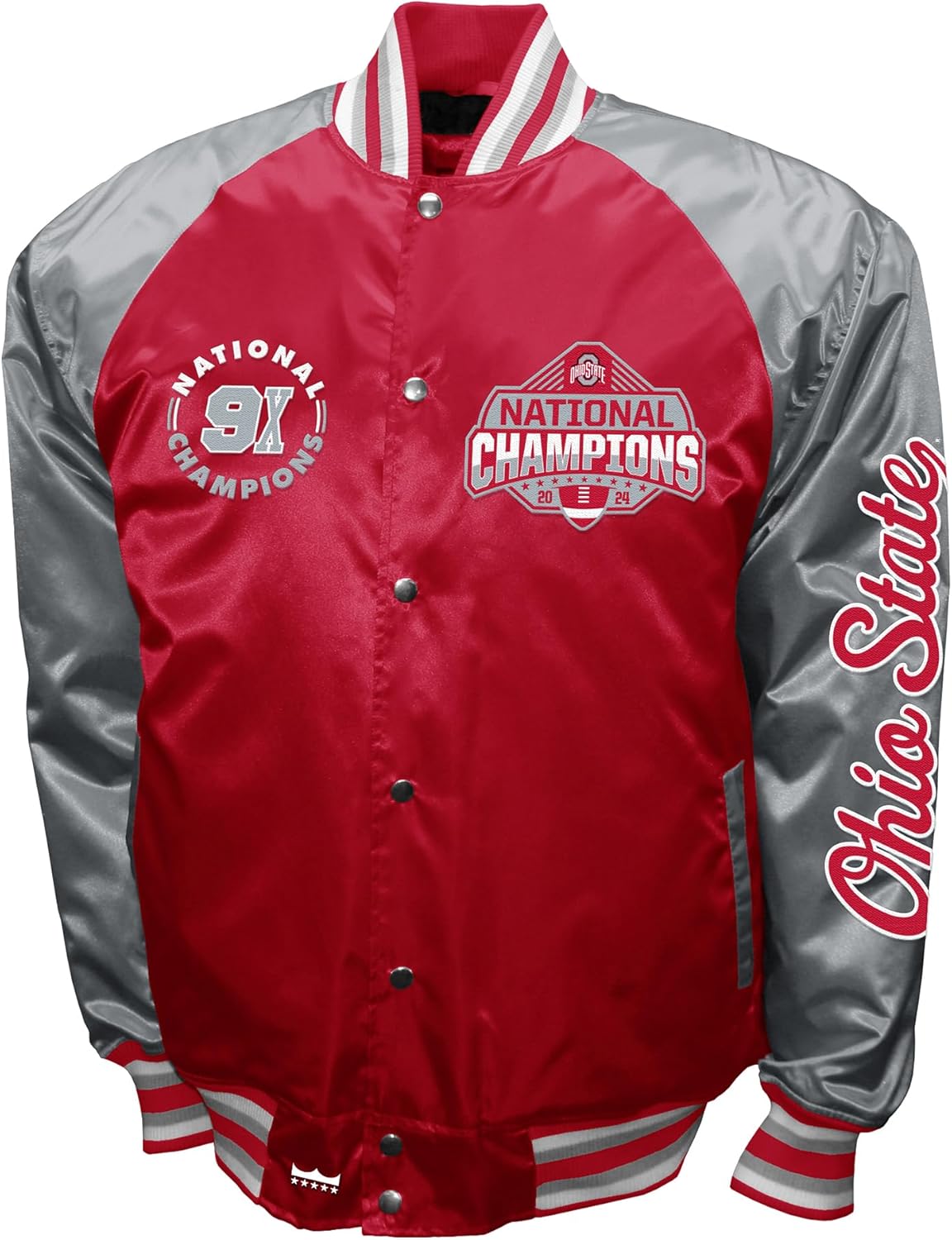 Mens Ohio State Buckeyes 2024 National Champions The Game Satin Jacket