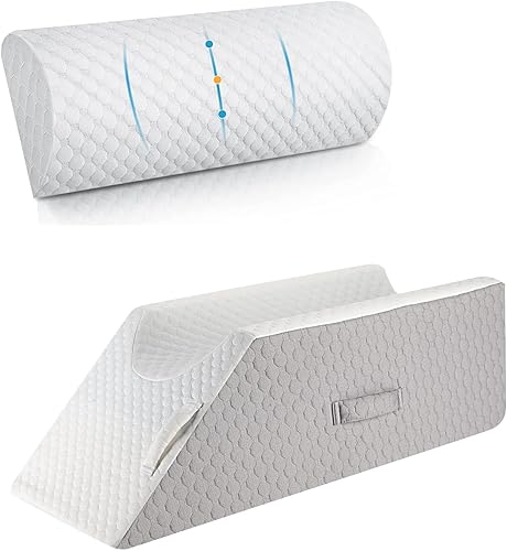 Forias Almohadas de elevación de piernas para recuperación después de la cirugía de hinchazón con almohada de media luna para soporte lumbar de