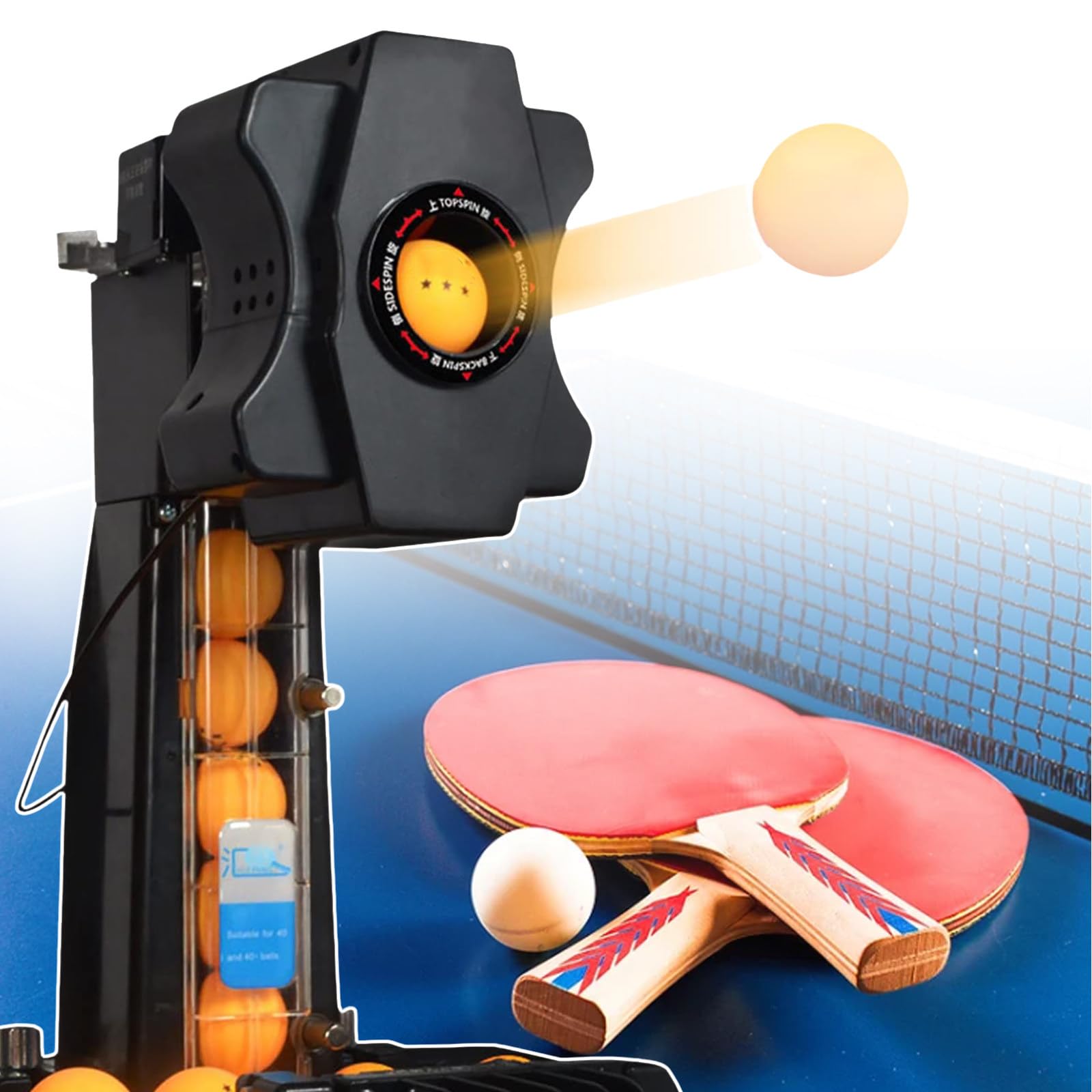 Ping Pong Robot Machine z automatyczną siatką do przechwytywania i recyklingu piłek do ćwiczeń treningowych