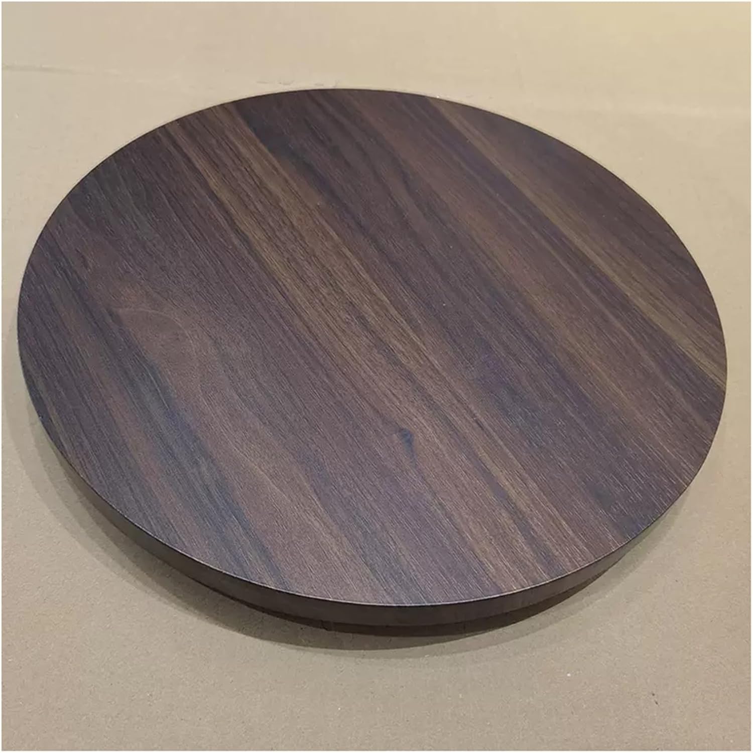 Wooden Lazy Susan Dining Table Turntable Round Turntable Tray Cabinet Organiser Rotating Dining Table Lazy Sofa Centrepiece for Packing Bonsai Trimming Small Dining Table(Black,60cm/23.6")