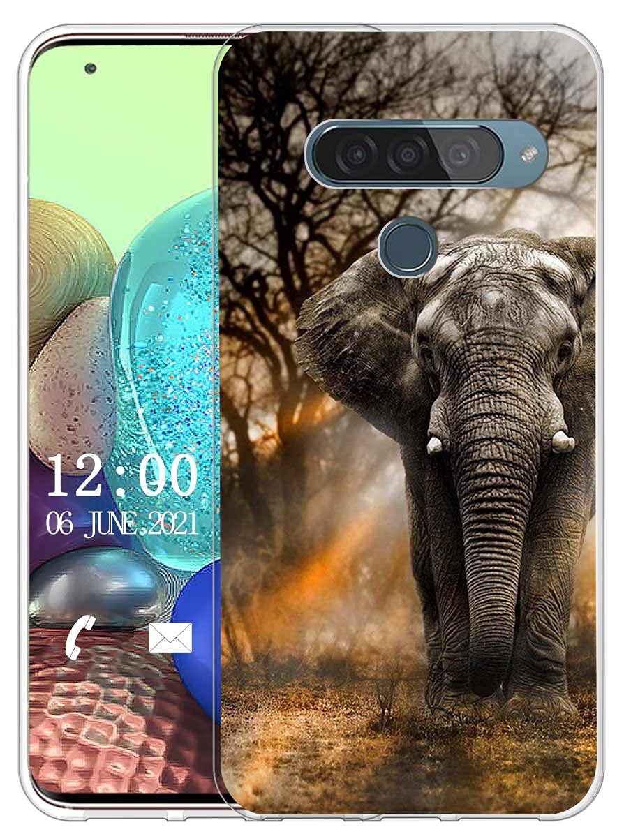 REY Cover in Gel TPU Trasparente per LG G8s THINQ, Ultra Sottile 0,33 mm, Morbido Flessibile, Custodia Silicone