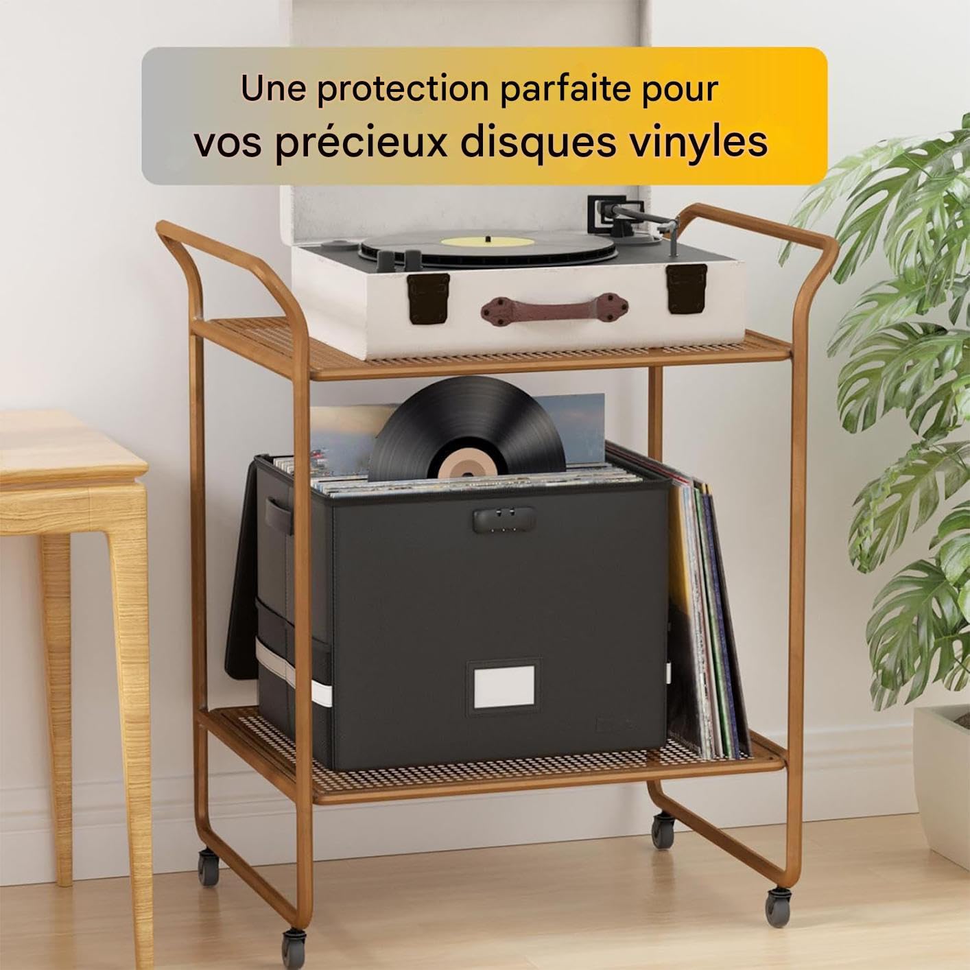 Skrzynie Do Przechowywania Płyt Wodoodporny Składany Duża Pojemność | Ognioodporny Wodoodporny Wytrzymały Organizer Na Ponad 150 Płyt Winylowych 30 Cm Uchwyt Organizer Torba Akcesoria