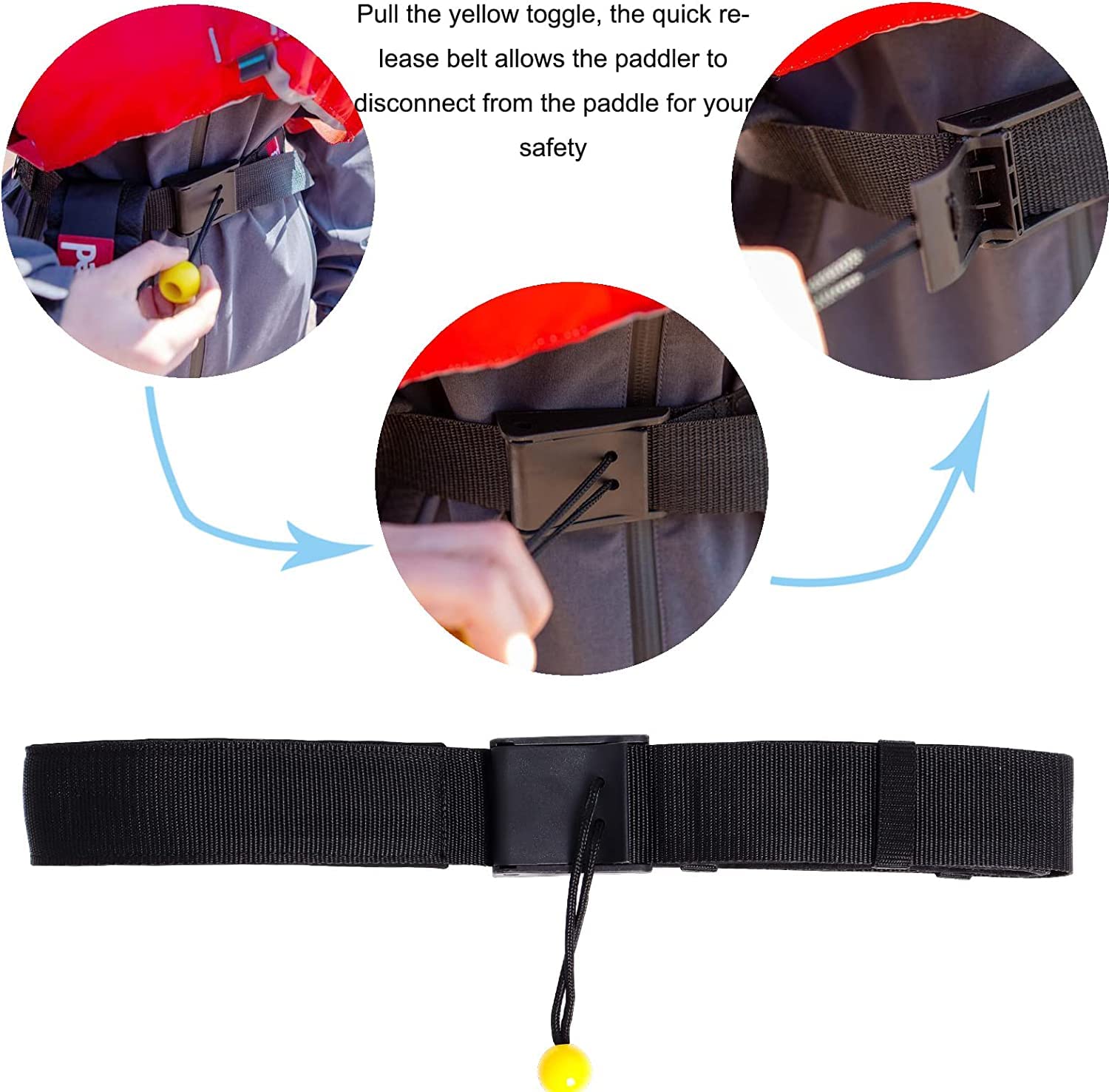 Poweka Cinturino in Vita SUP per Paddleboard Stand Up, Cinturino in Vita Regolabile a Sgancio Rapido per Surf Sport Acquatici