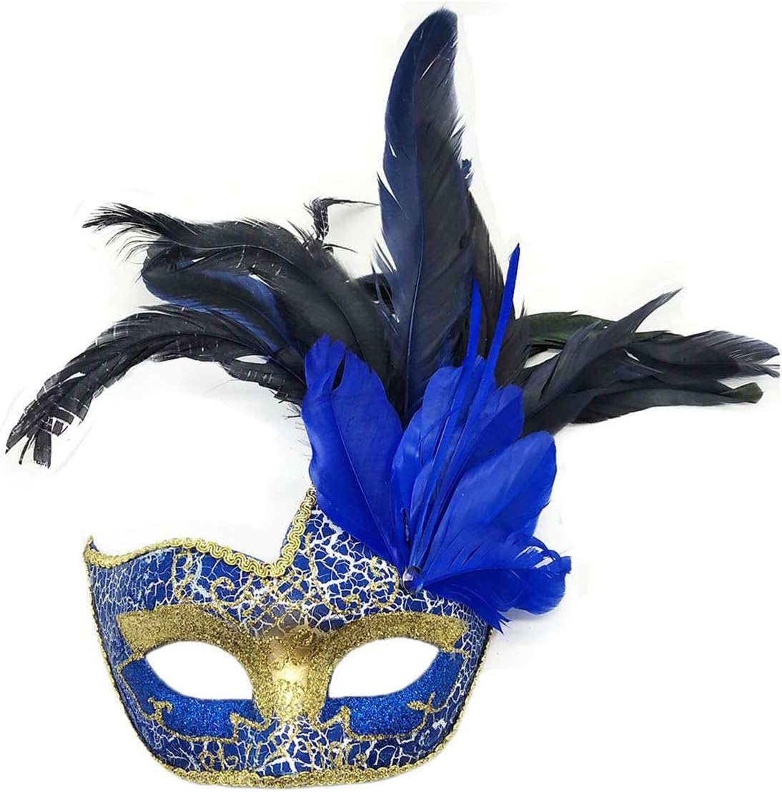 Awlsyj Women's Feather Masquerade Mask Venetian Halloween Mardi Gras Costumes Party Ball Prom Mask