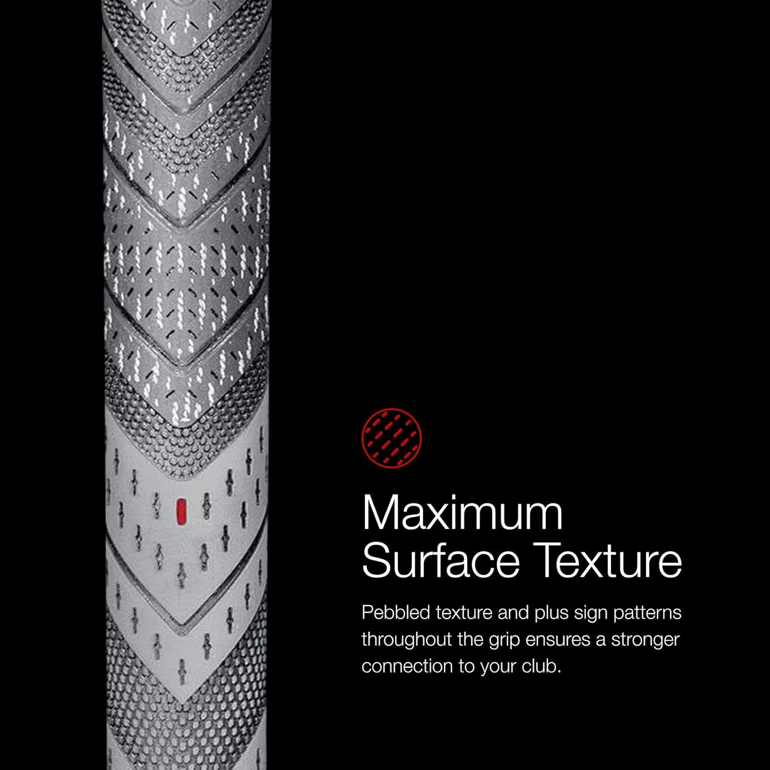 Golf Pride MCC Plus4 Align Golf Club Grip - All-Weather Hybrid Grip with Raised Ridge Technology & Larger Lower Hand - Brushed Cotton Cord & Pebbled Texture