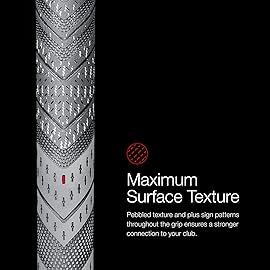 Golf Pride MCC Plus4 ALIGN Golf Club Grip - All-Weather Hybrid Grip with Raised Ridge Technology & Larger Lower Hand - Brushed Cotton Cord & Pebbled Texture - Standard - 3 Pack