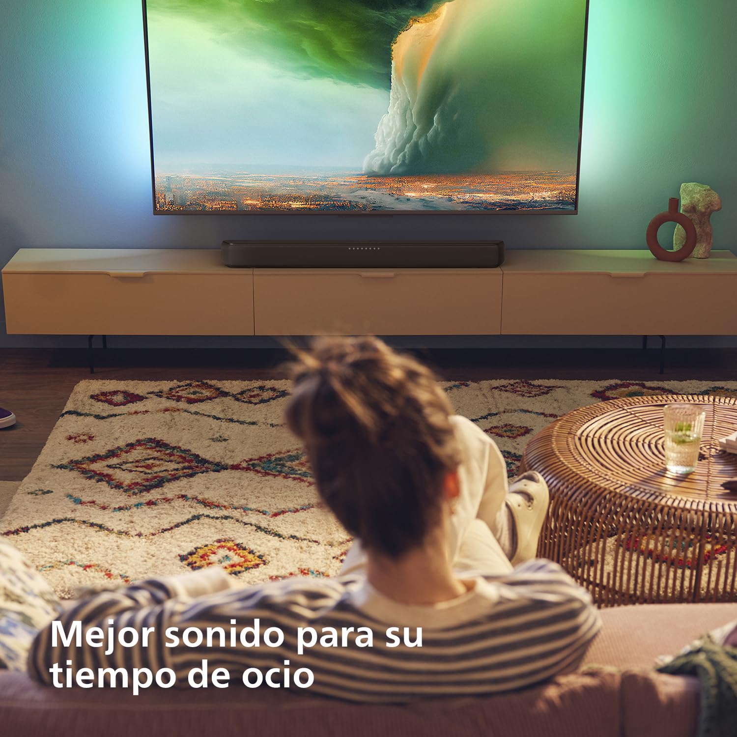 Philips TAB5109 Barra de Sonido 2.0 120W DTS Virtual X Bluetooth 5.4 HDMI ARC Óptica USB Gris Oscuro