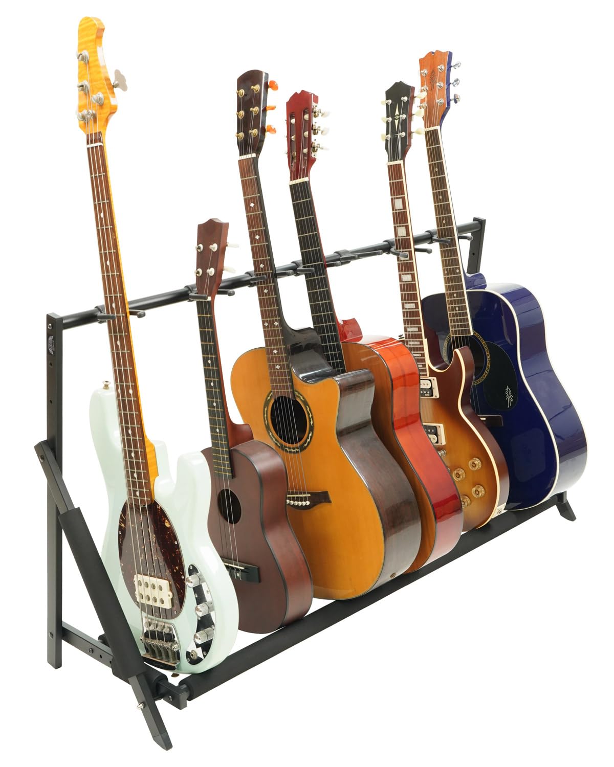 Flexzion Multi Gitaar Stand Voor 7 Gitaren - Opvouwbare Gitaarhouder Met Padding