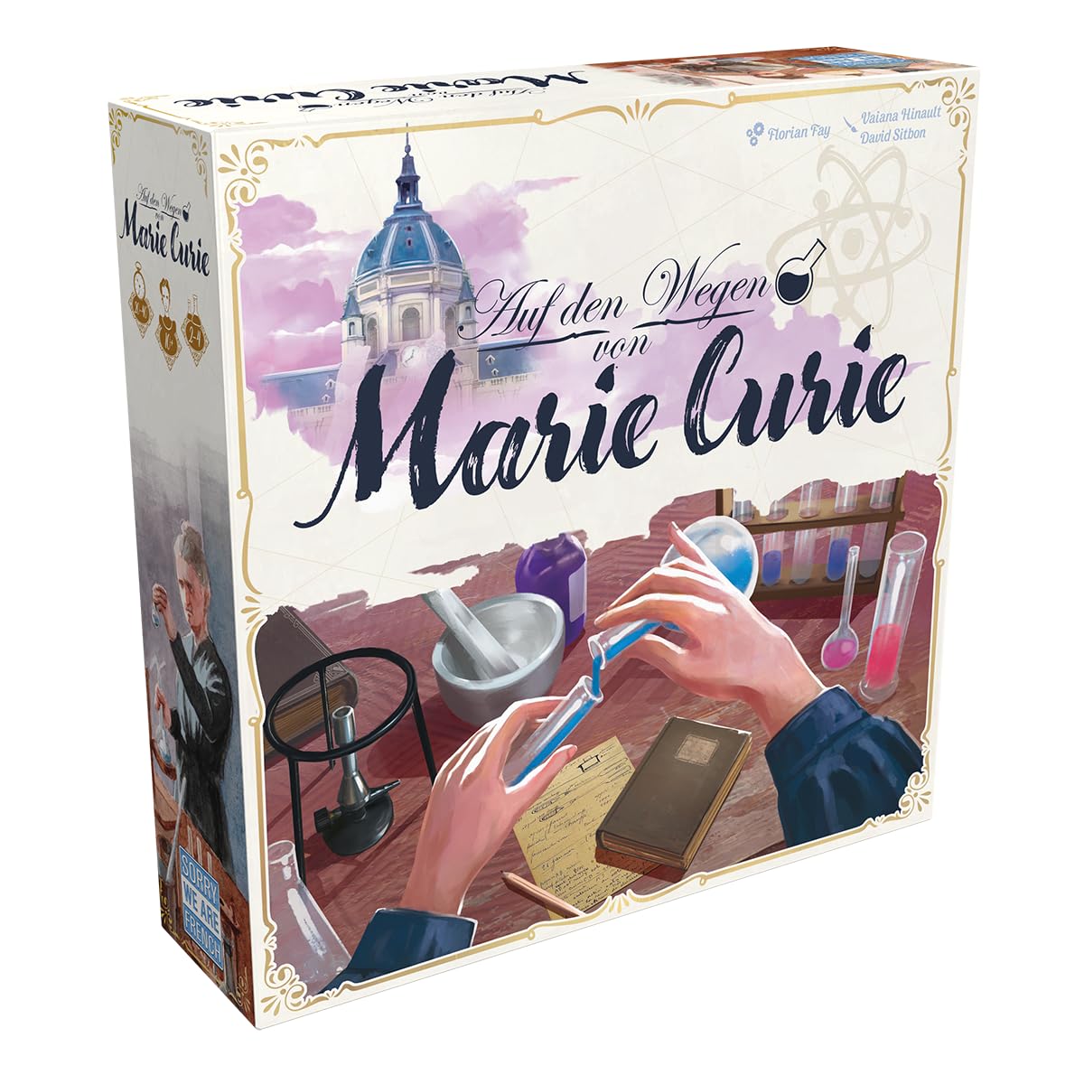 Sorry We are French, sur Les chemins de Marie Curie, 2 à 4 Joueurs, à partir de 10 Ans, 20 à 40 Minutes, Allemand