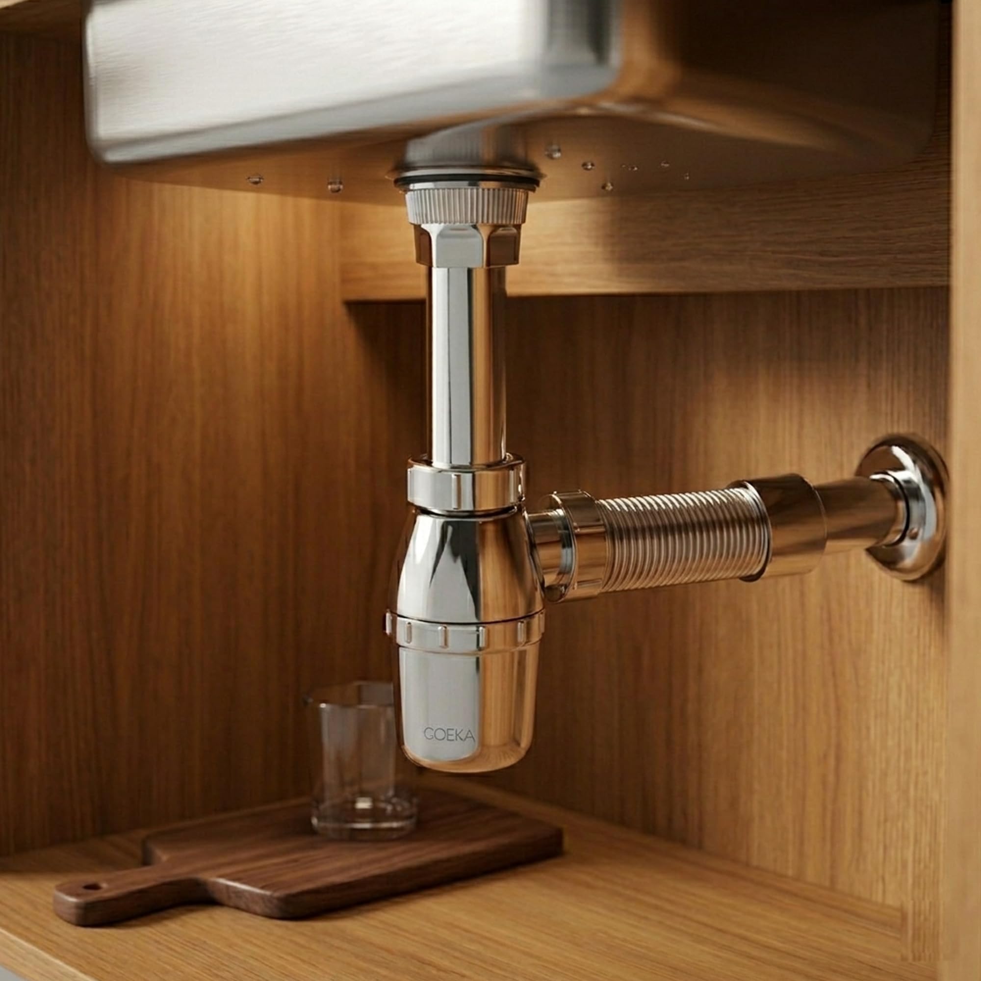 GOEKA® ABS Bottle Trap Expandable for Wash Basin | Adjustable & Durable Bathroom Sink Waste Trap | Anti-Clog, Leak-Proof Design | Easy Installation for Home & Office