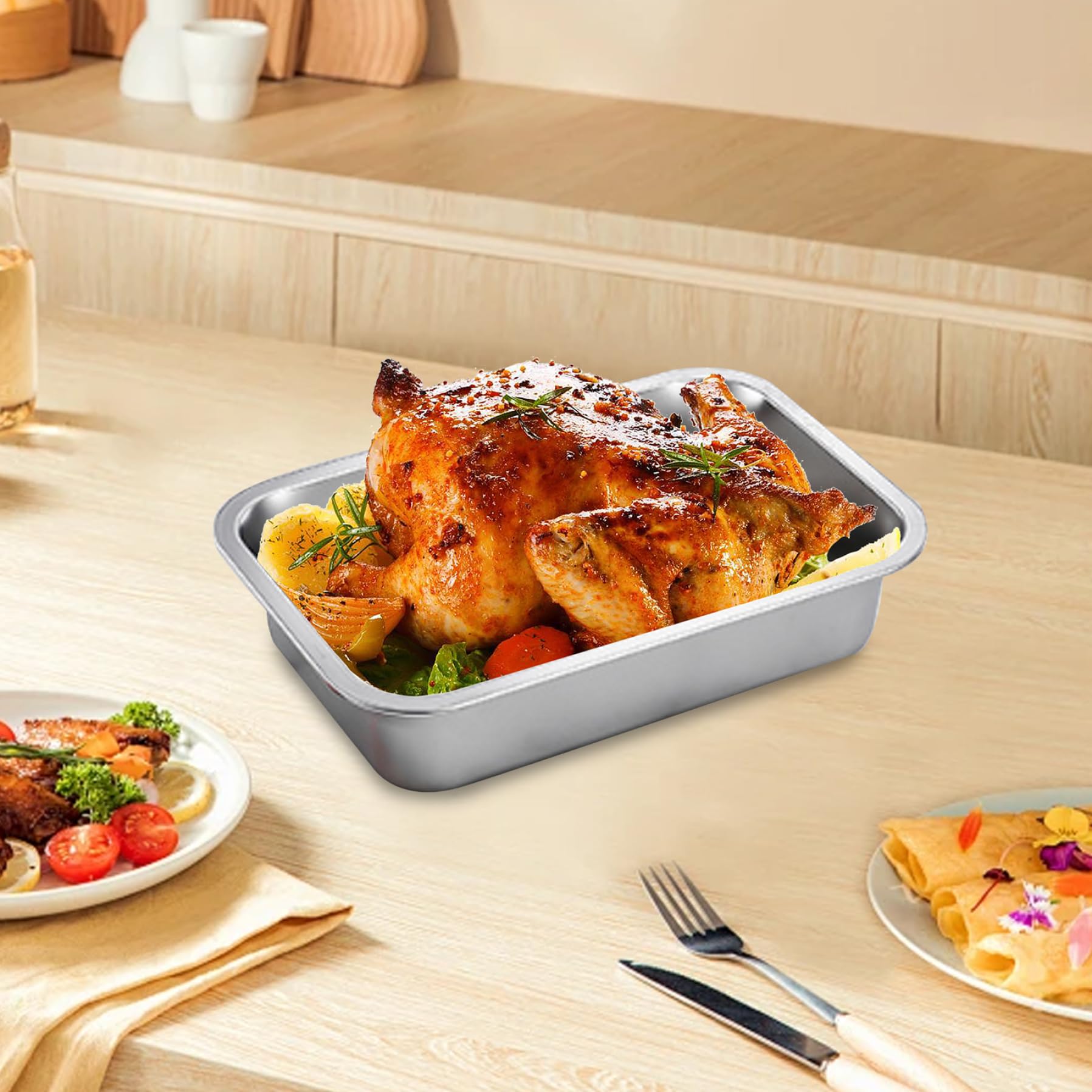 Amazon.com: 2PCS Stainless Steel Baking Pans, 9x13 Inch Rectangle