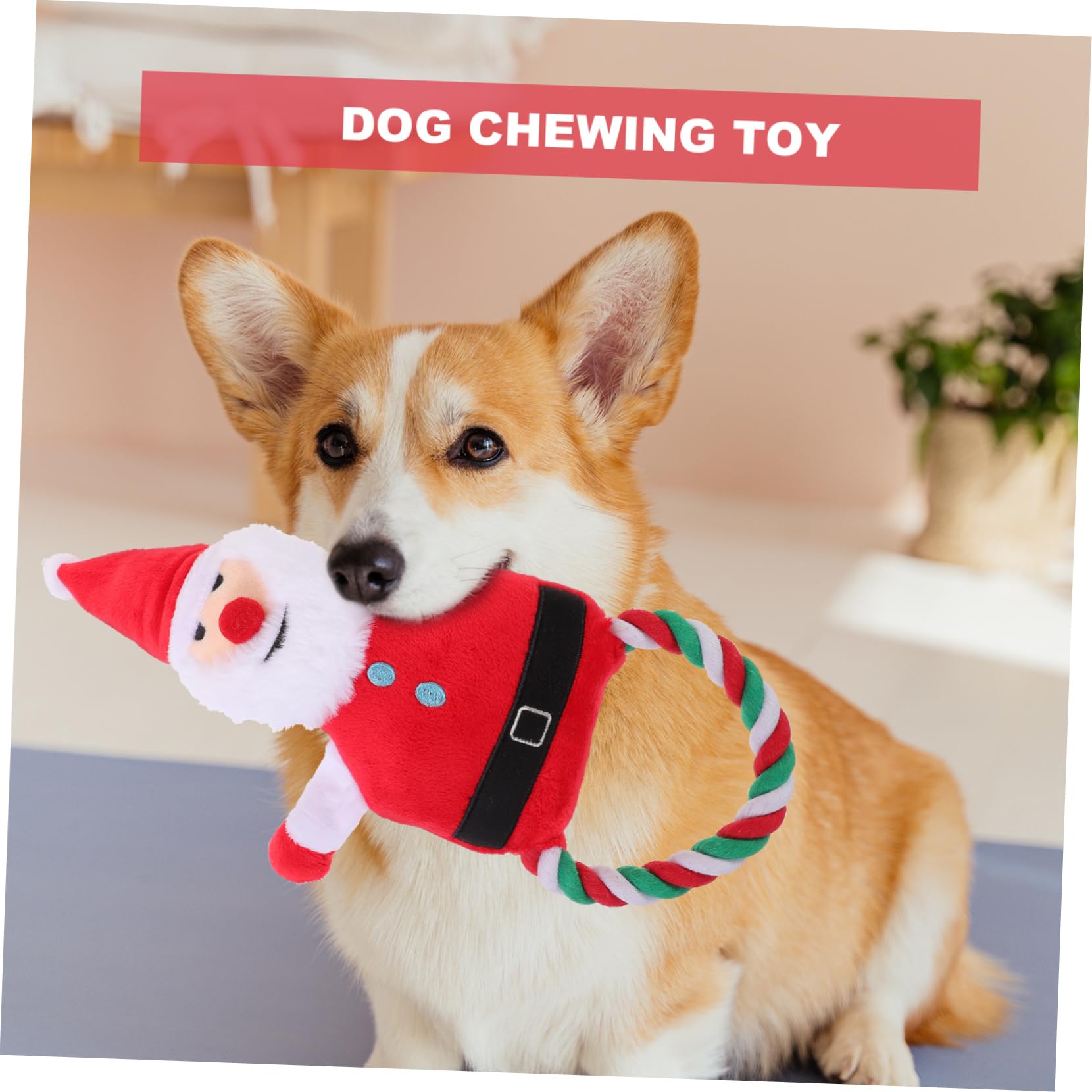Sosoport 4pièces Jouet à Mâcher Forme De Père pour Chien Jouet Peluche Couineur pour pour Entraînement des Animaux De Compagnie