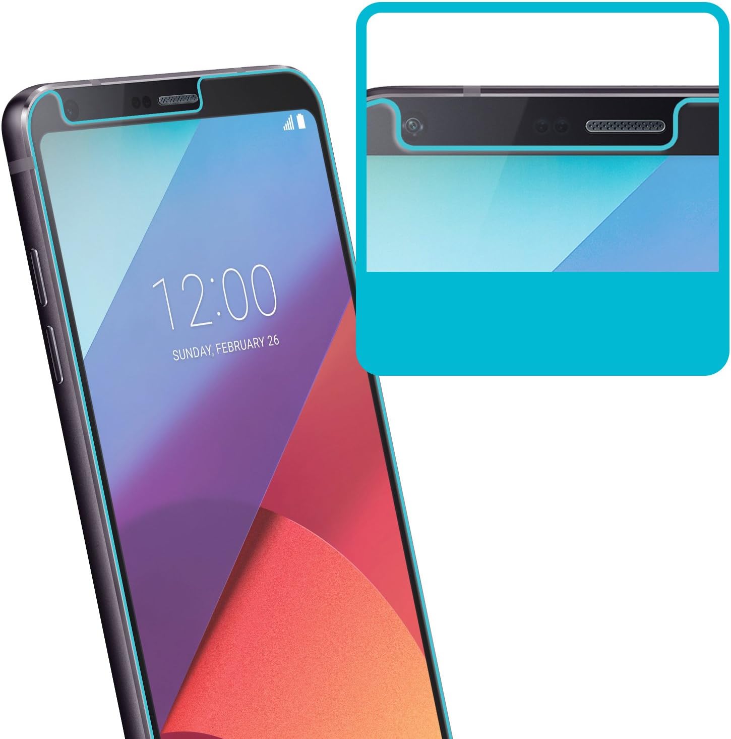 Tech Armor HD Clear Ballistic Glass Screen Protector for LG G6 / G6 Plus - 99.99% Clarity and Touchscreen Accuracy [2-Pack]