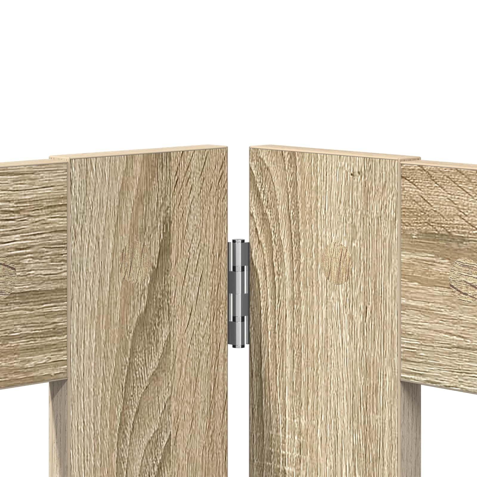 Mangloder - Portería plegable para perros con soporte, 2 piezas de roble Sonoma, material de madera, 160,5 cm de longitud total, plegable, interior, piso, rueda libre segura para perros, cachorros