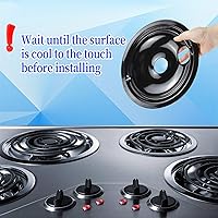 Vista 6 de Black Stove Burner Drip Pans Replacement for GE Hotpoint Electric Stove Burner, (2) 8" WB31M19 (2) 6" WB31M20 Set by APPLIANCEMATES