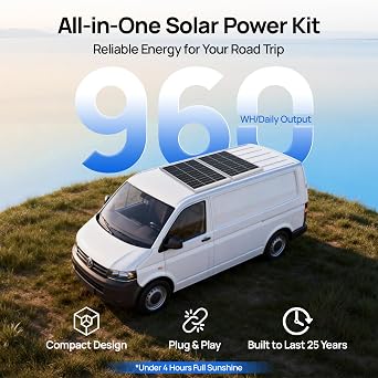 ECO-WORTHY 240W Mono Solar Panel Kit 12V Off-Grid for Caravan Campervan | 1kWh/Day: 2pcs 120W Solar Panel+30A PWM Solar Charge Controller+Z Brackets+Extension Cables for Motorhome Boat Camping Shed