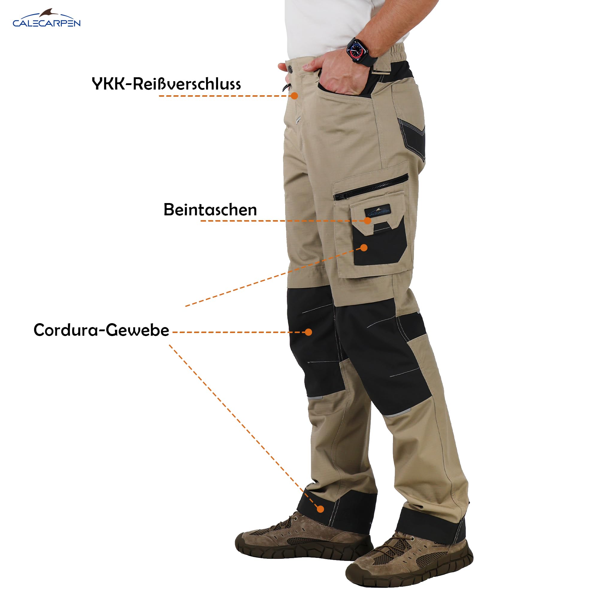 Pantaloni da lavoro da uomo – Pantaloni da lavoro da uomo, elasticizzati, da lavoro, in cordura ripstop per tutti i giorni e il lavoro