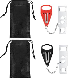 2 Pcs Portable Door Lock, Travel Security Door Lock, Door Safety Locks, for Traveling, Home, Apartment, Hotel Doors, Additional Privacy and Safety, Prevent Unauthorized Entry