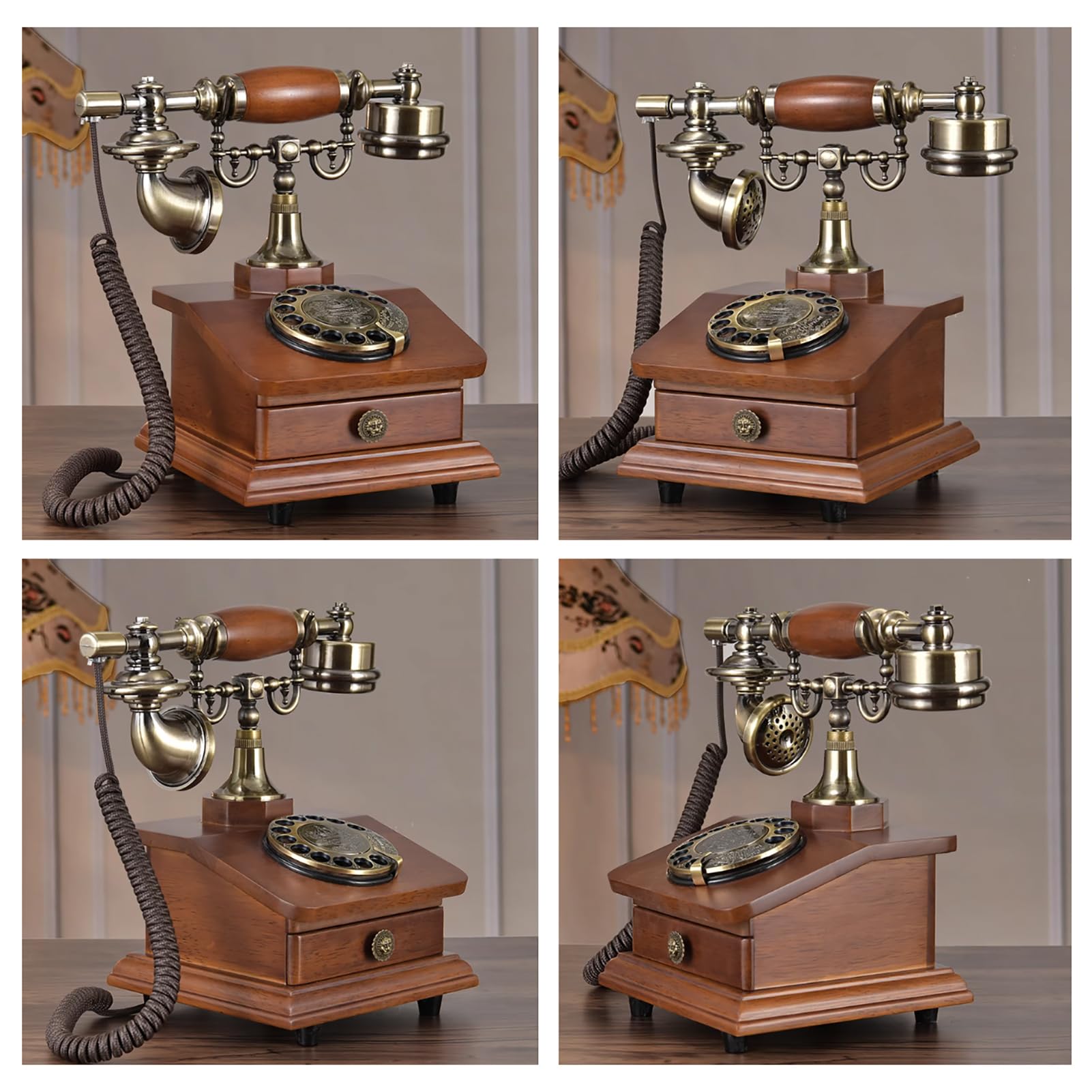 正規品，限定セール】 回転式ダイヤル電話、60年代のレトロな固定電話