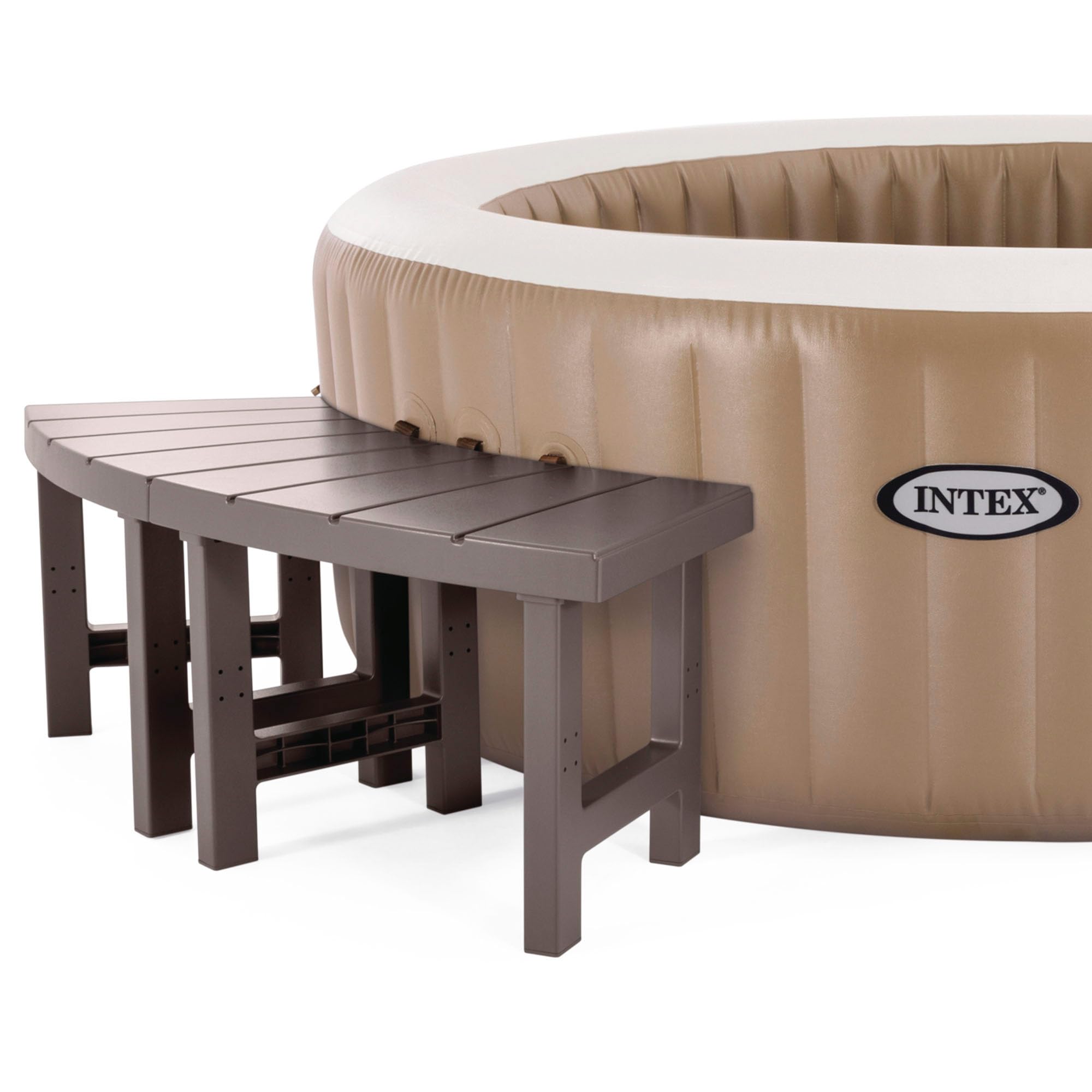 Intex Pack 2 Pieces Medium Entourage Spa 4 Places Rond Gris Anthracite
