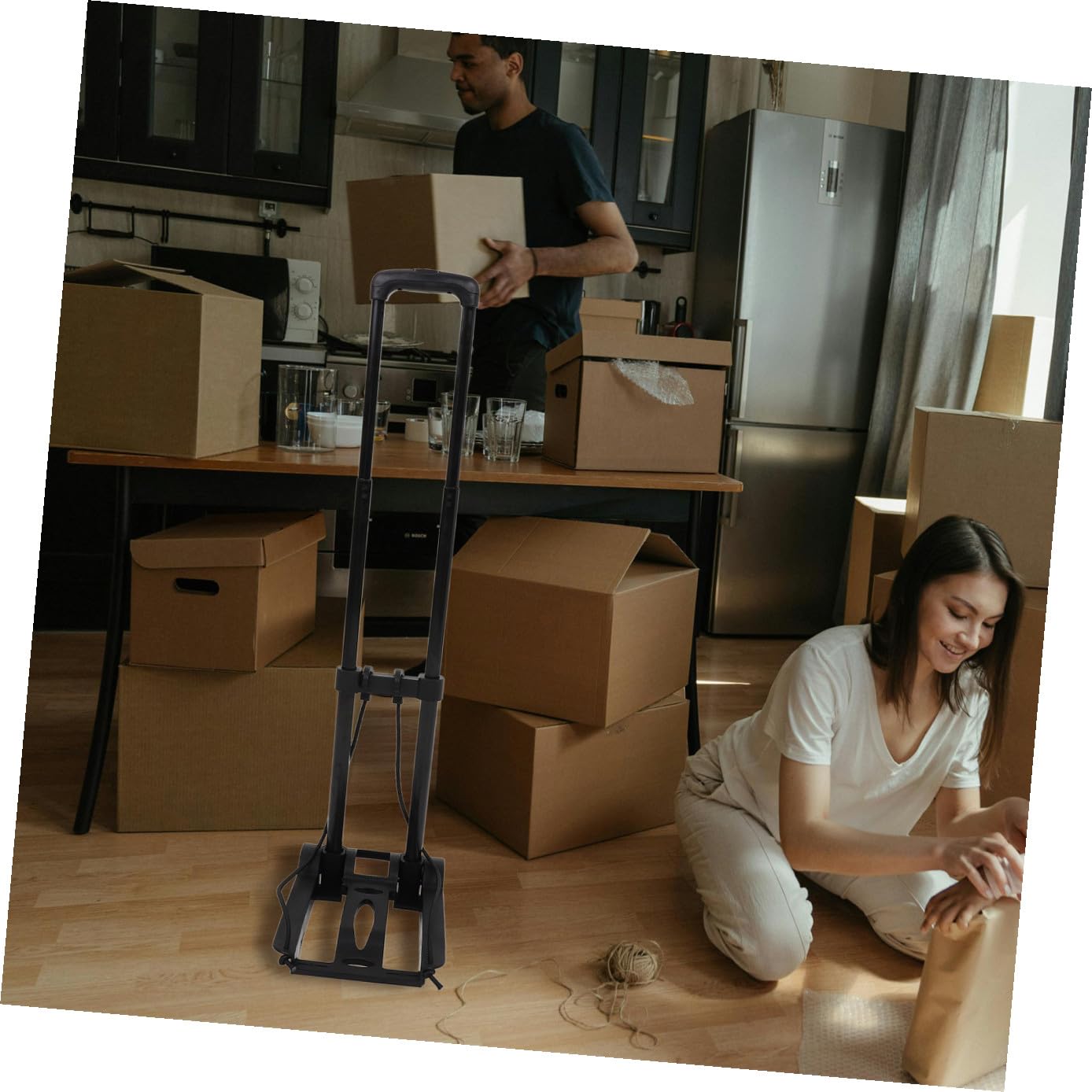 Baluue Carrito Utilitario Plegable para Compras y Equipaje Portátil Ruedas Resistentes de Hierro y Abs, Diseño Compacto y Plegable Adecuado para Viajes y Mudanzas