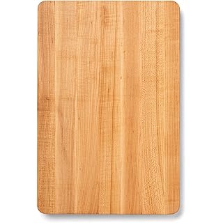 John Boos Chop-N-Slice Series Rectangular Wooden Maple Cutting Board 16”x10” – 1” Thick, 4.5-lb Reversible Butcher Block with Eased Corners, Edge-Grain – Made in the USA
