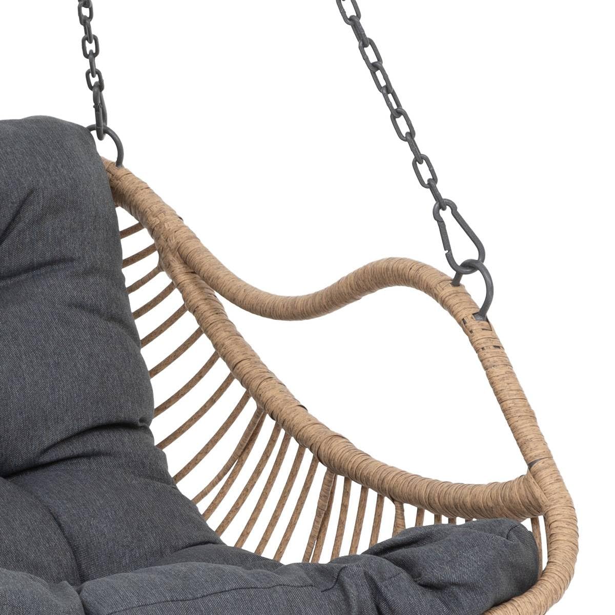 Hespéride Fauteuil pour Oeuf Suspendu Gibraltar - Assise en résine synthétique - Ardoise - Pied Non Inclus