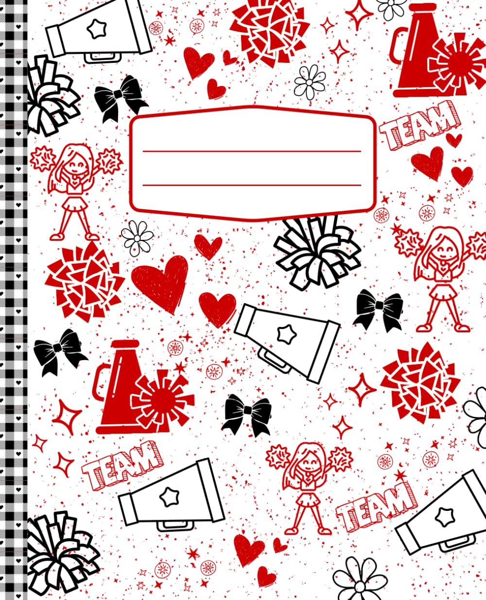 Trio & Crew CompanySchool Spirit composition notebook - red & black cheer: university | college | school | Texas | Tech | team | back to school | composition notebook 100 wide ruled pages
