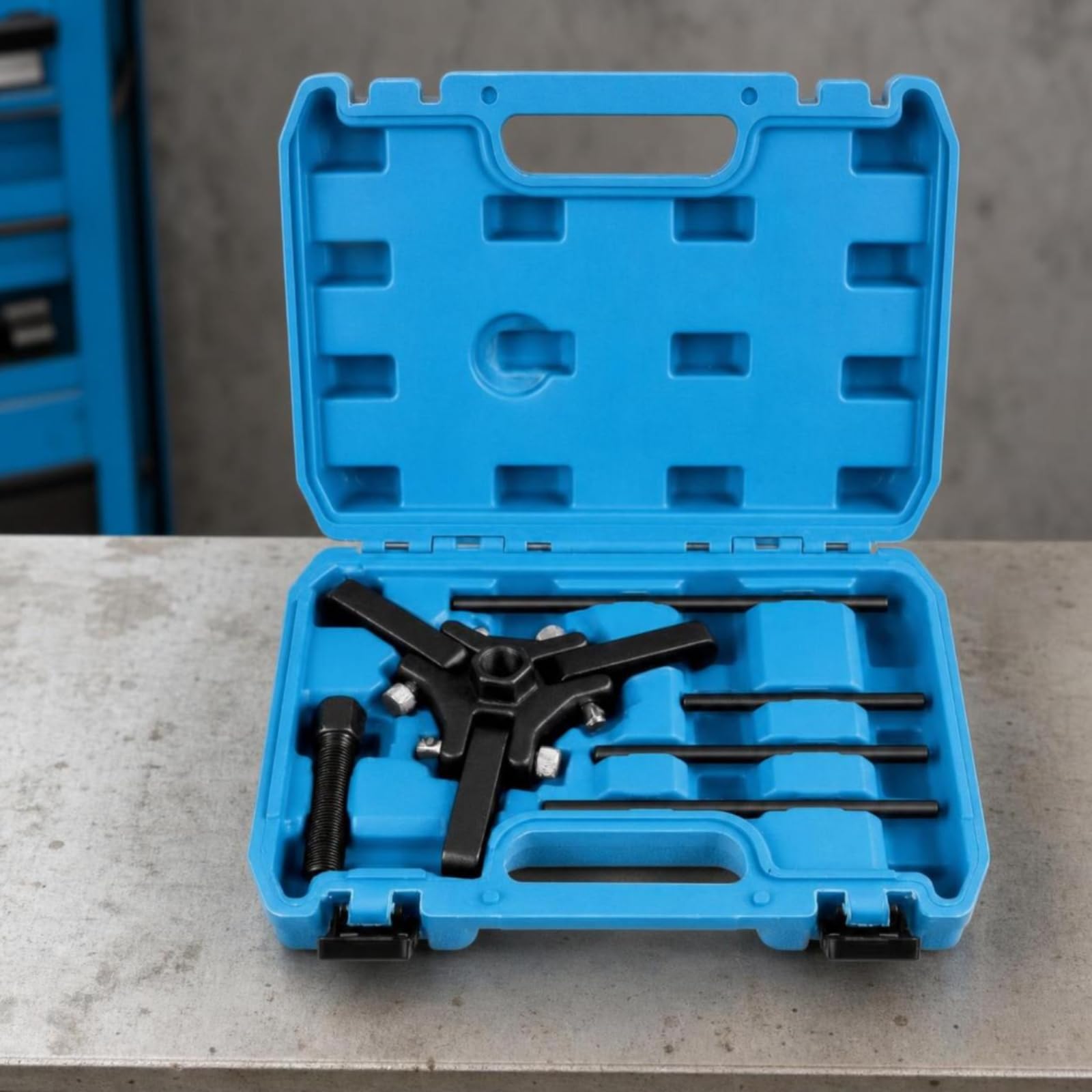 TISHITA Extractor de Polea de Cigüeñal Kit Desmontador Poleas Equilibrador Armónico de Eje con Perno Acero Resistente Estuche Portátil Cierre Seguro Adecuado
