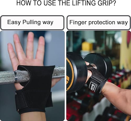 Miniatura 5 de Correas de muñeca para levantamiento de pesas con muñequeras, muñequeras de cuero para levantamiento de pesas, correas de apoyo para levantamiento