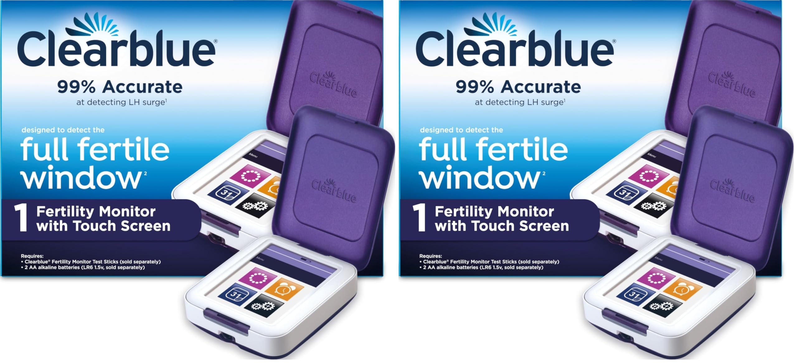 Clearblue Fertility Monitor, 1 Touch-Screen Monitor, 1 Ct (Pack of 2)