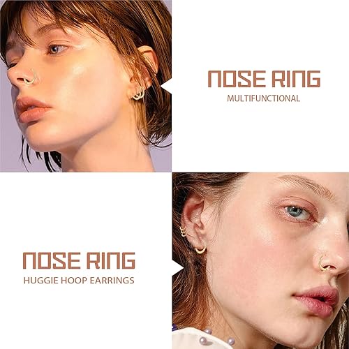 Miniatura 5 de Small Huggie Hoop Earrings for Women 14K Gold Plated Hoop Huggie Earrings for Men Hypoallergenic Lightweight Earrings Tiny Cartilage Ear Jewelry for