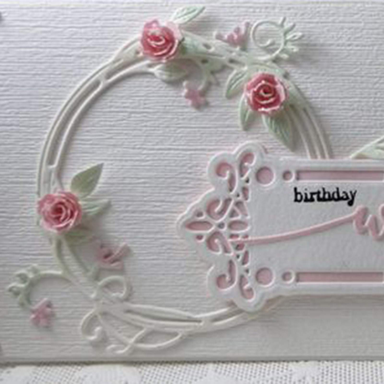 Stanzschablonen Silberkranz & Blätter - Metall Prägeschablonen Für Kartenbasteln