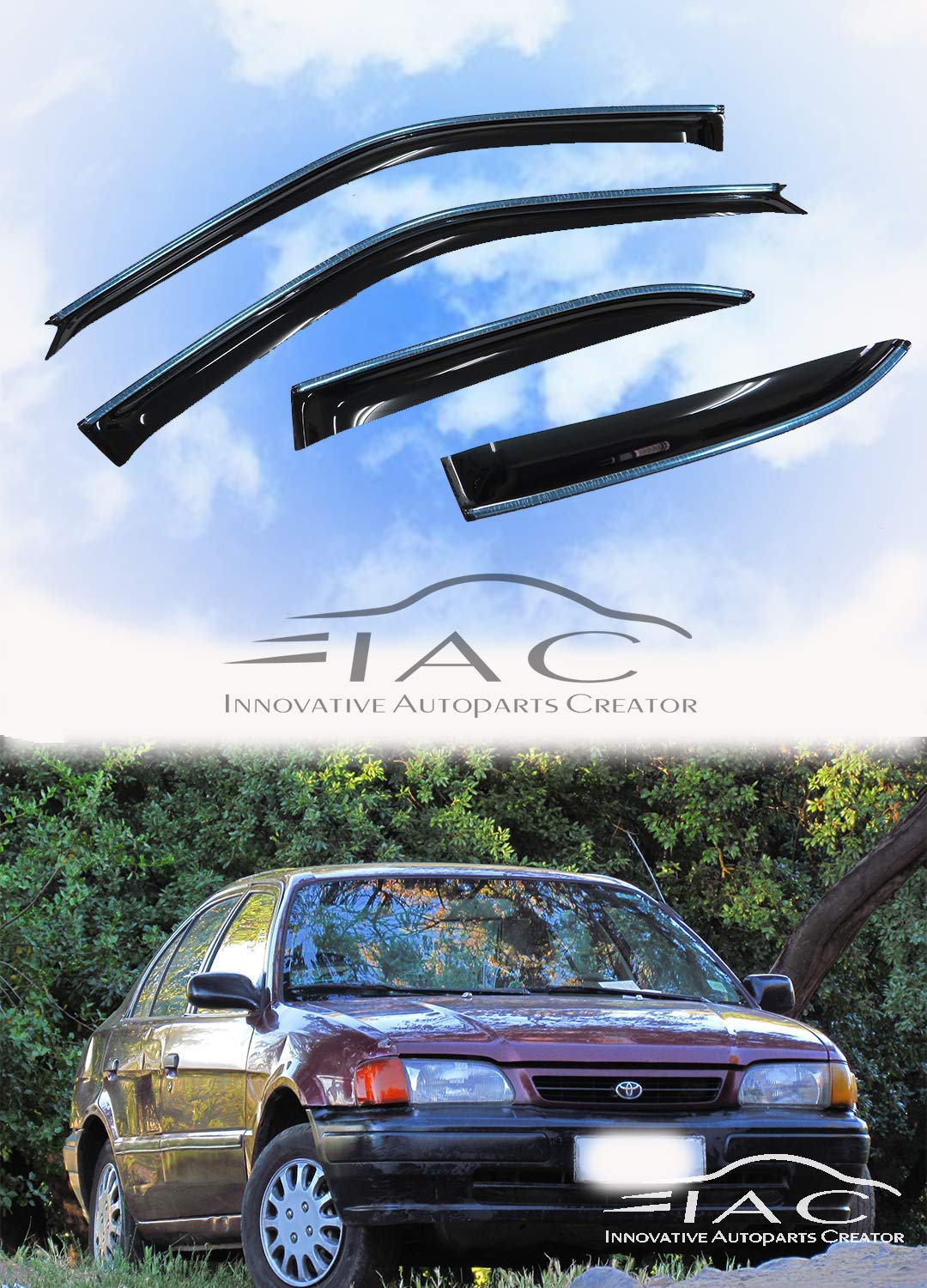 IAC for Toyota Tercel Soluna 1994-1999 Chrome Trim Window Visor