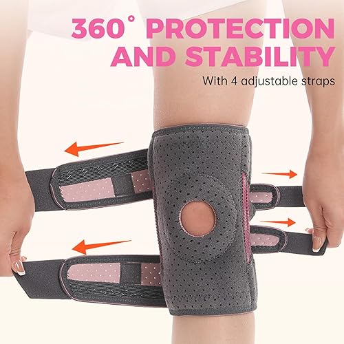 Miniatura 6 de Rodillera para mujer, talla grande, soporte ajustable para artritis, menisco ACL, alivio del dolor de rodilla y desgarro o recuperación de lesiones,