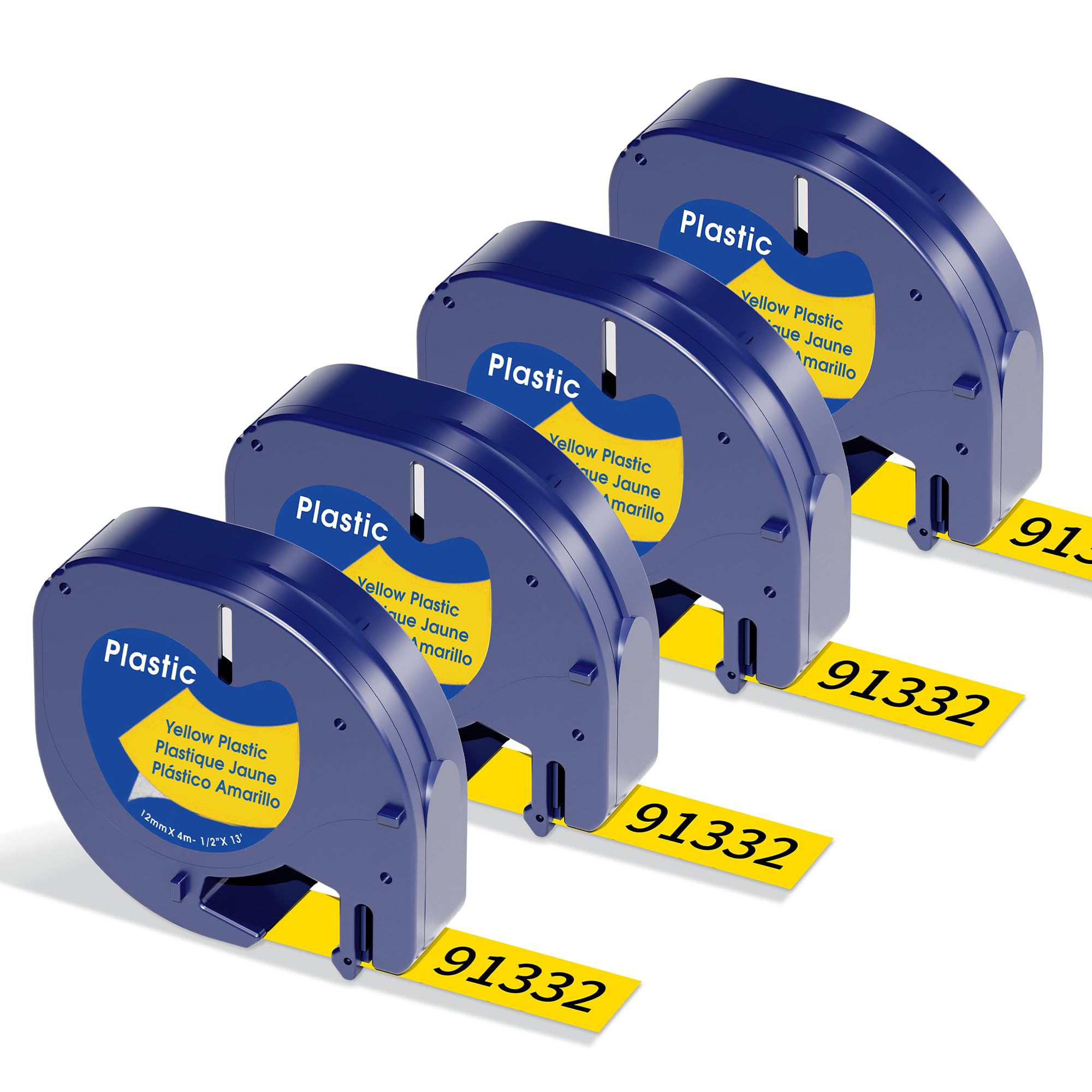 Replacement for Dymo Letratag Refills Yellow Label, Compatible with Dymo Label Maker Refills 1/2 x 13 for LT-100H LT-110T LT-100T QX50 2000 XR LT-200B