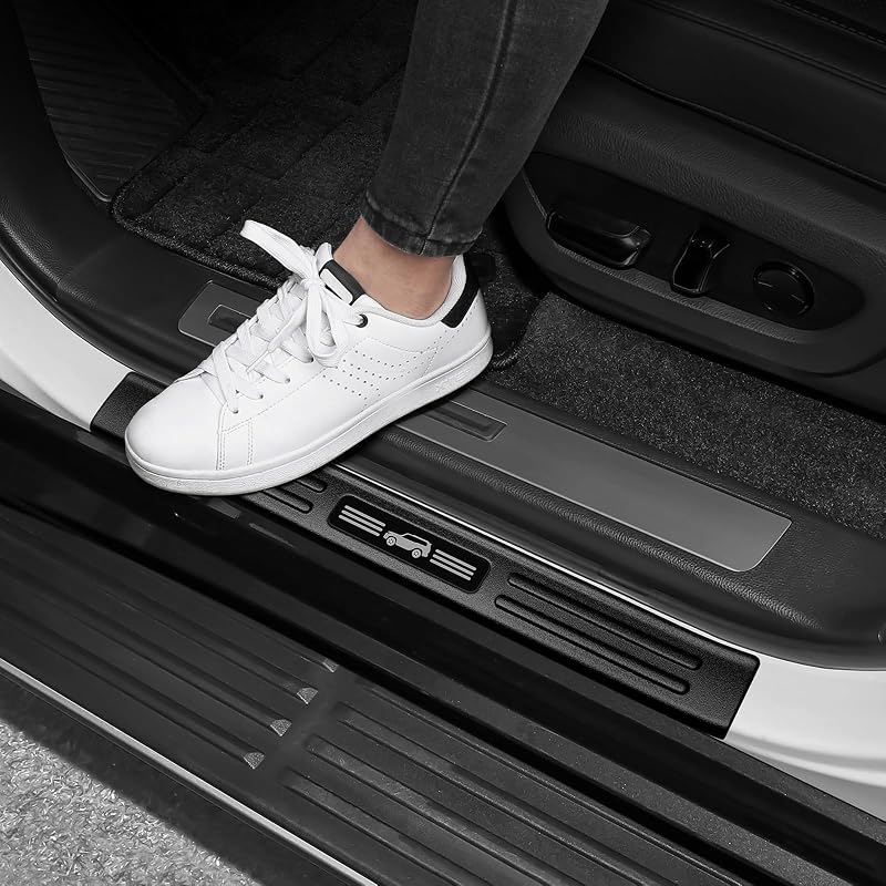 Protetor de Soleira de Porta em Plástico ABS Preto Fosco para Lexus GX 550 2024–2027 Hugeek, 4 peças
