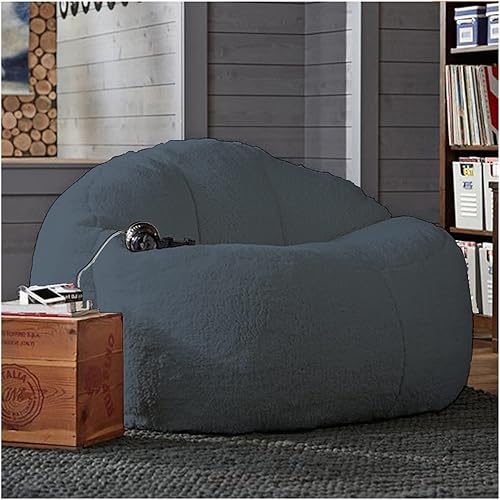 Miniatura 18 de Puf, sin relleno, muebles de sala de estar, grandes, redondos, suaves y esponjosos (solo incluye una funda, no un puf completo), de piel sintética,